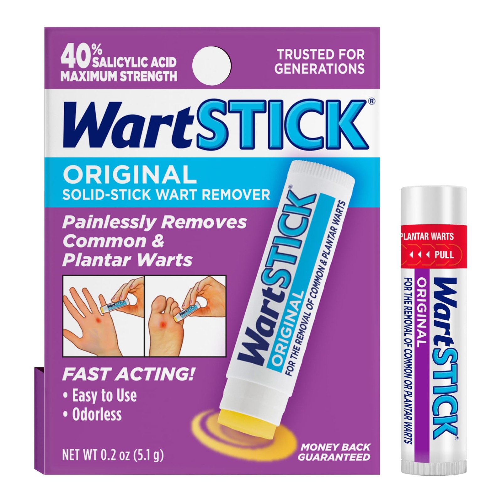 WartStick Maximum Strength Salicylic Acid Solid-Stick 0.2 Ounce (Pack of 1) 