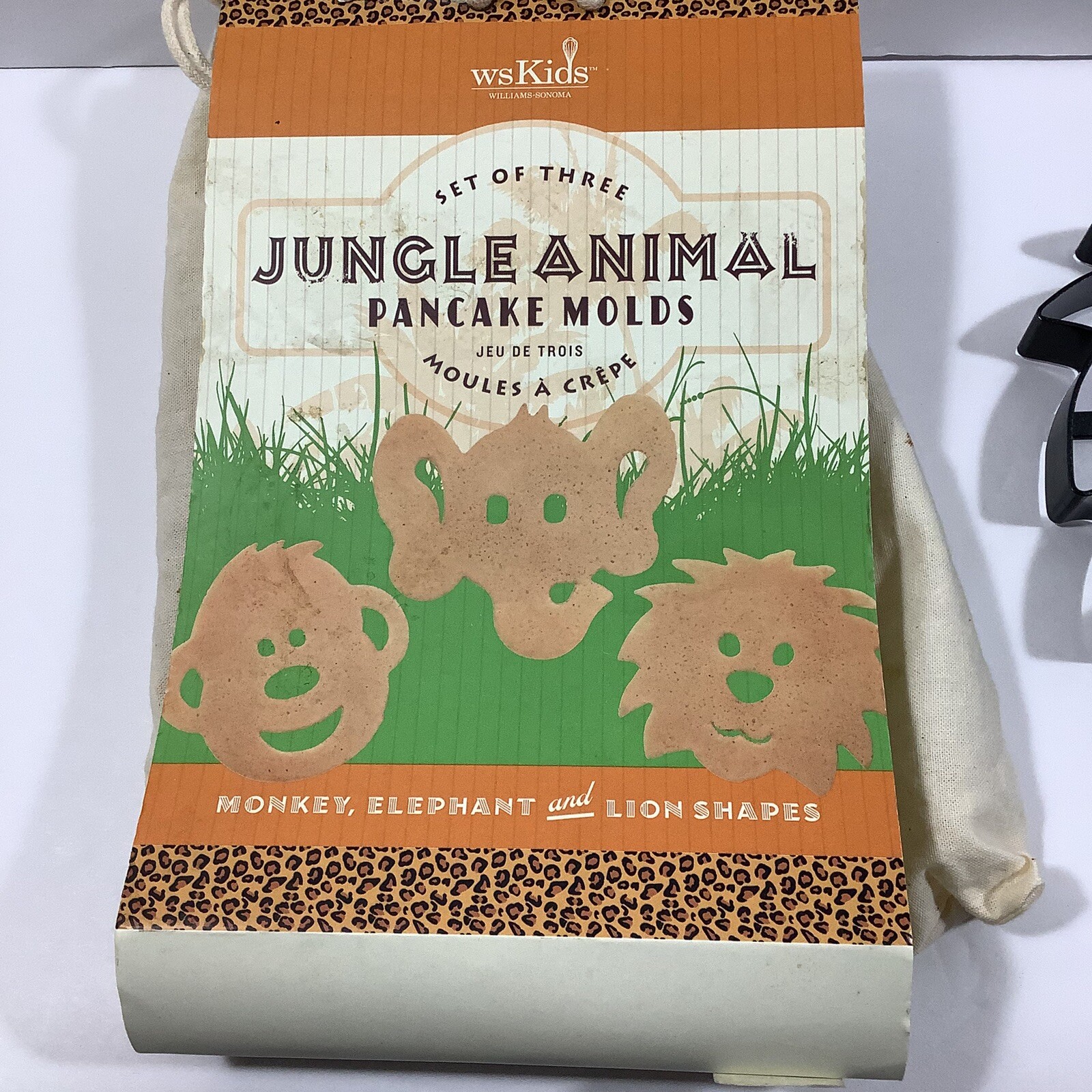 Williams Sonoma Pancake Molds Set 3 Lion Monkey Elephant KIDS Jungle Animal