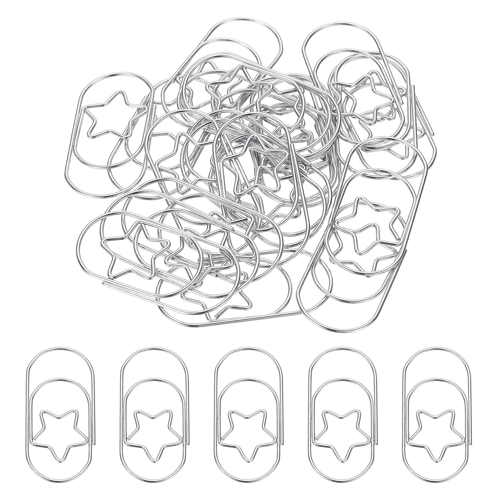 2x1" 20pc Star Staples for Car, Silver