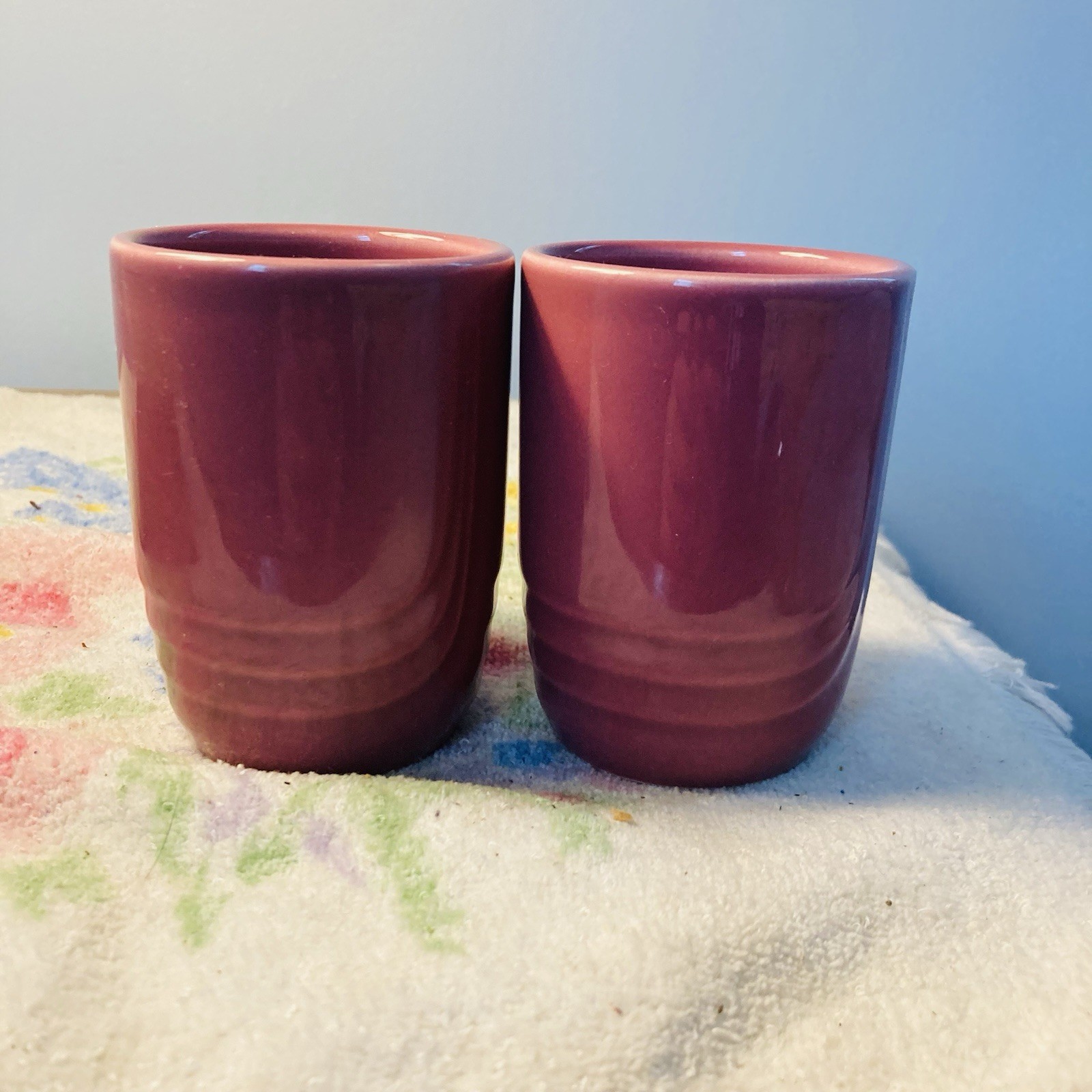 Set of 2 Fiesta Rose/claret 6 oz Tumblers – Homer Laughlin Made In USA