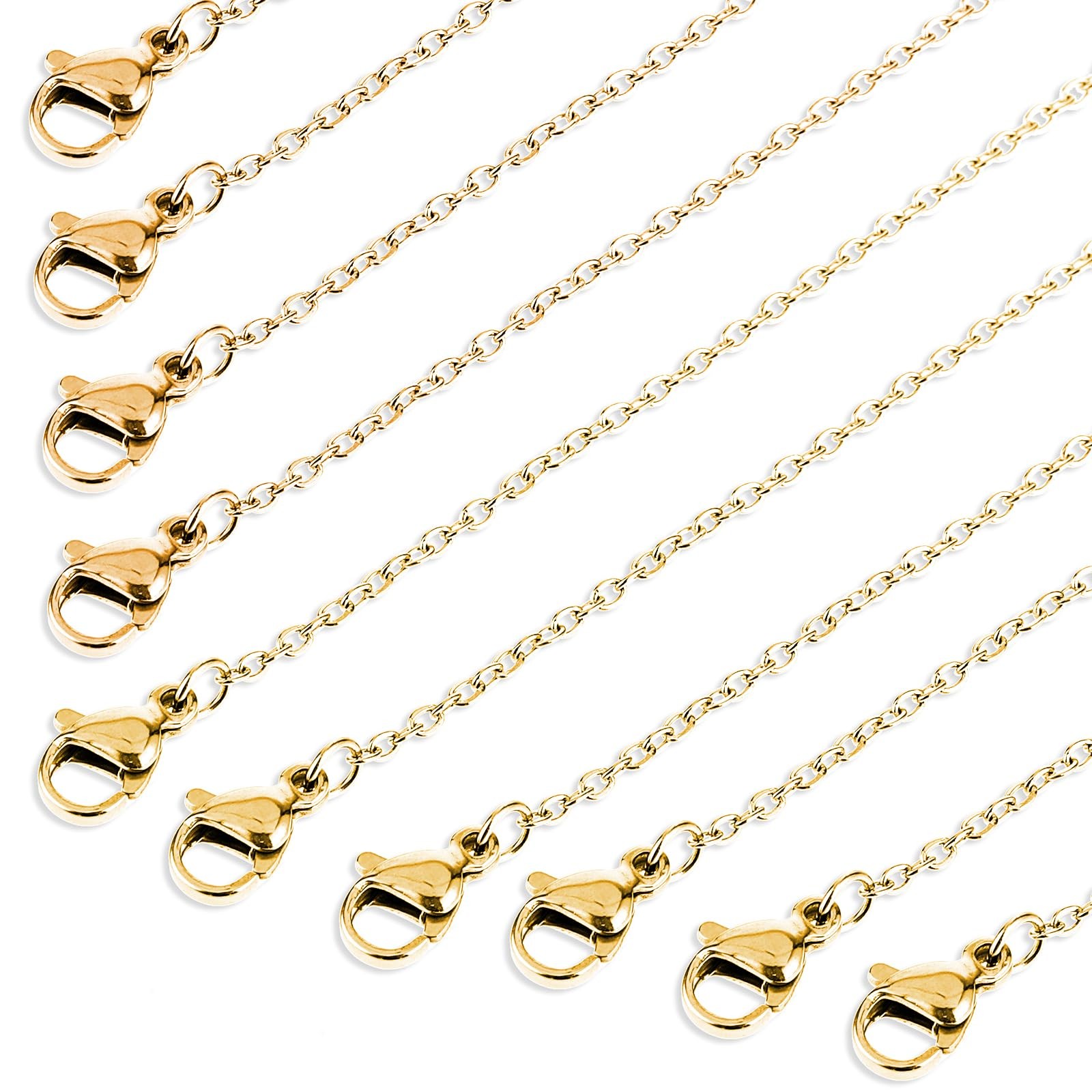 Gold Plated Necklace Chains Bulk Stainless Steel Chain for Jewelry Making... 