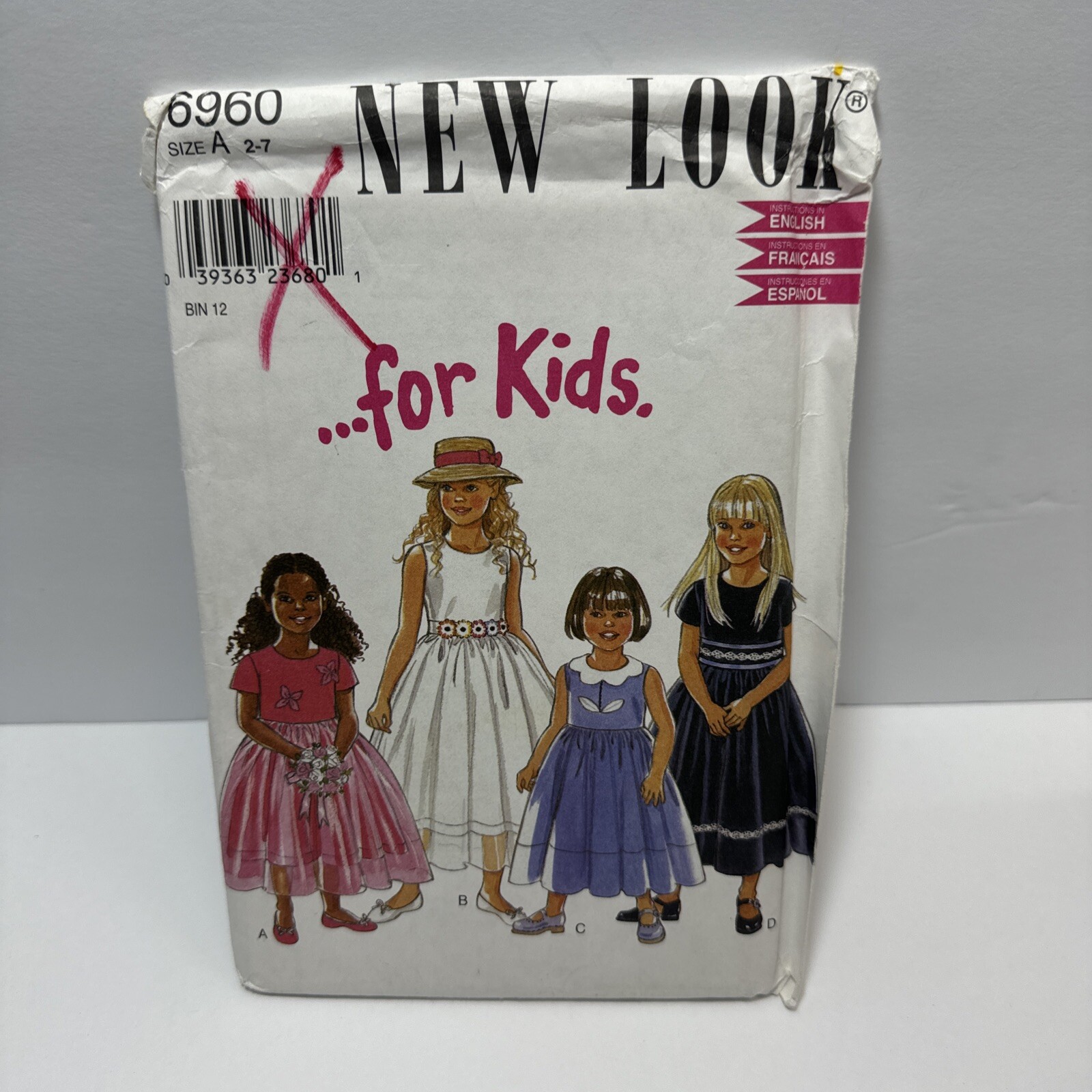 New Look 6960 Girls Dress Variations Pattern 2-7 *Uncut*