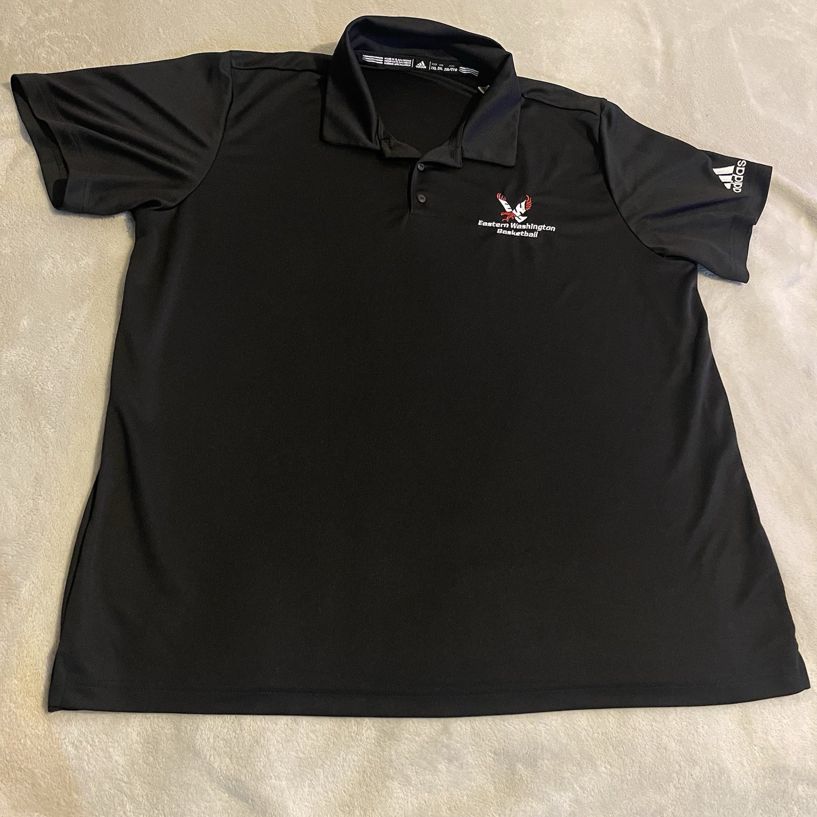 Eastern Washington Eagles Shirt Men 2XL Black Basketball Adidas Aeroready Polo