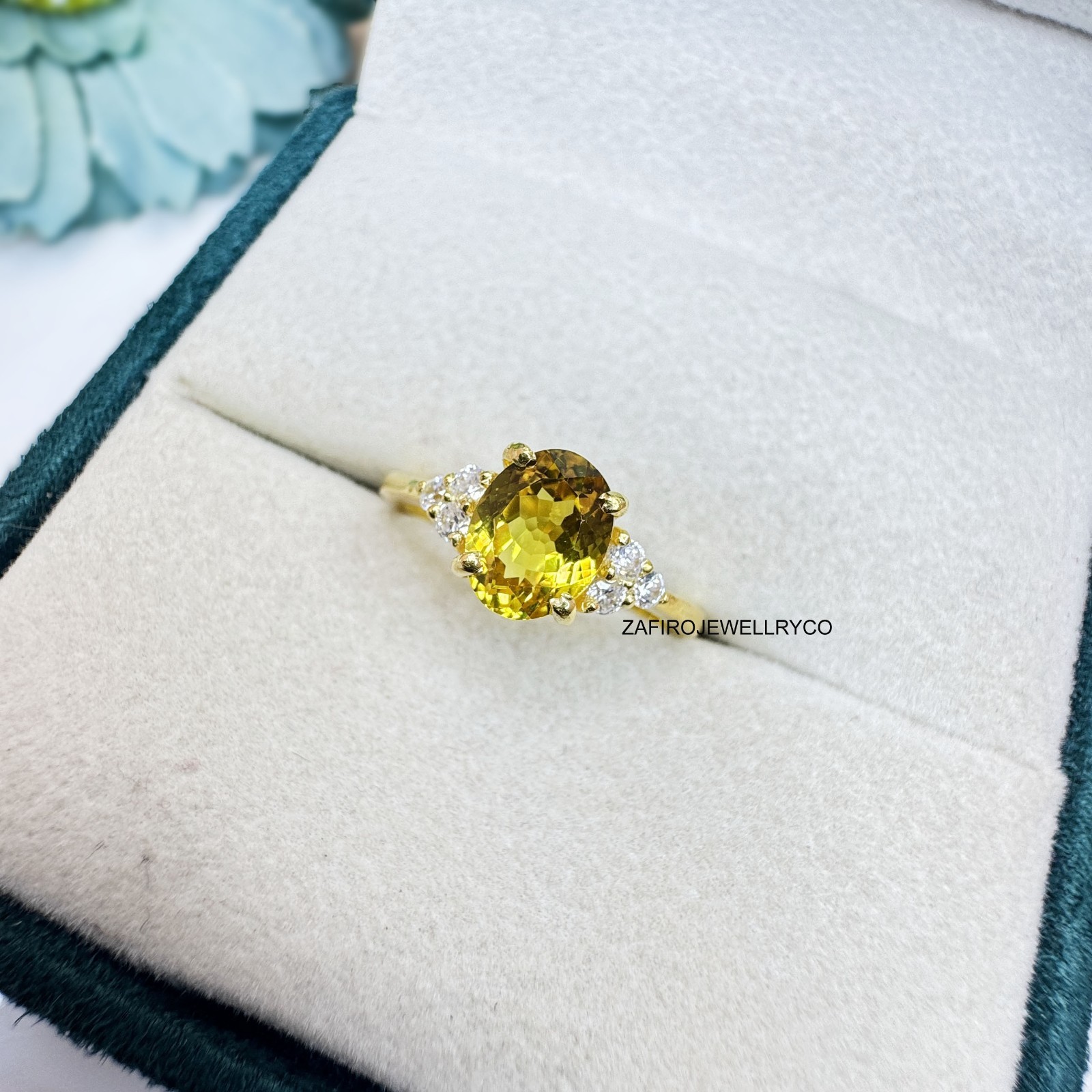 Yellow Sapphire, Wedding Ring, 925 Sterling Silver, Lab Created Sapphire