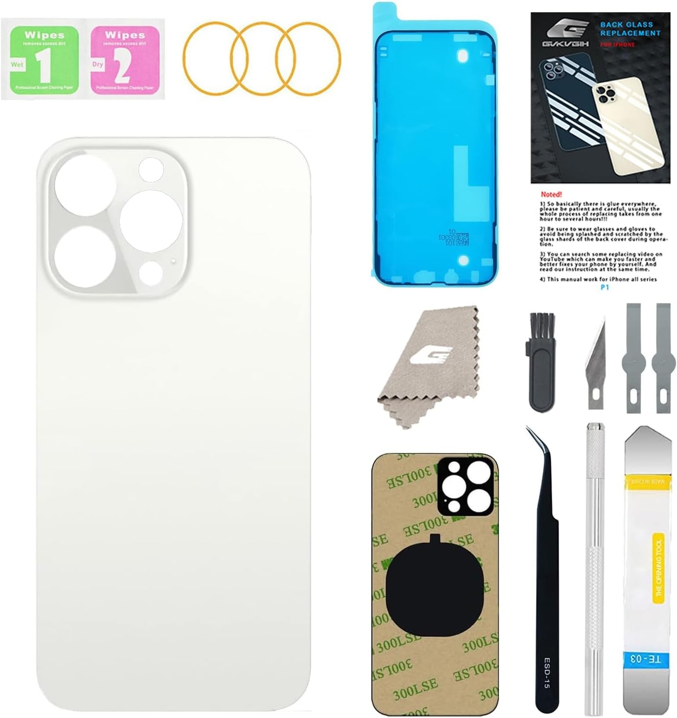 Back Glass Replacement for iPhone 12 Pro Max with Repir Tools Big Hole Rear