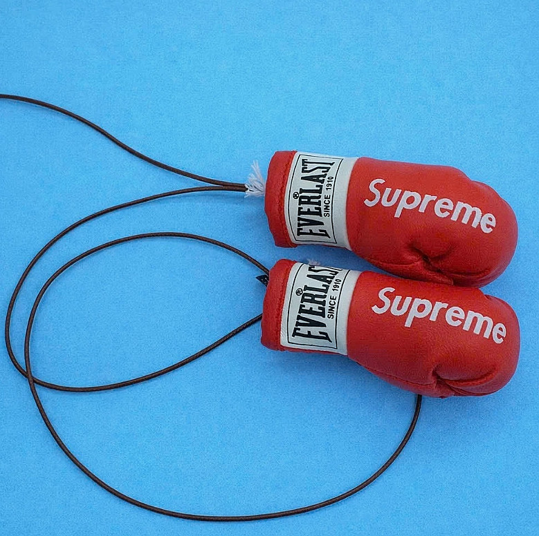New 2026 - Supreme Mini Boxing Gloves Pair - Red Car Mirror Pendant Accessory