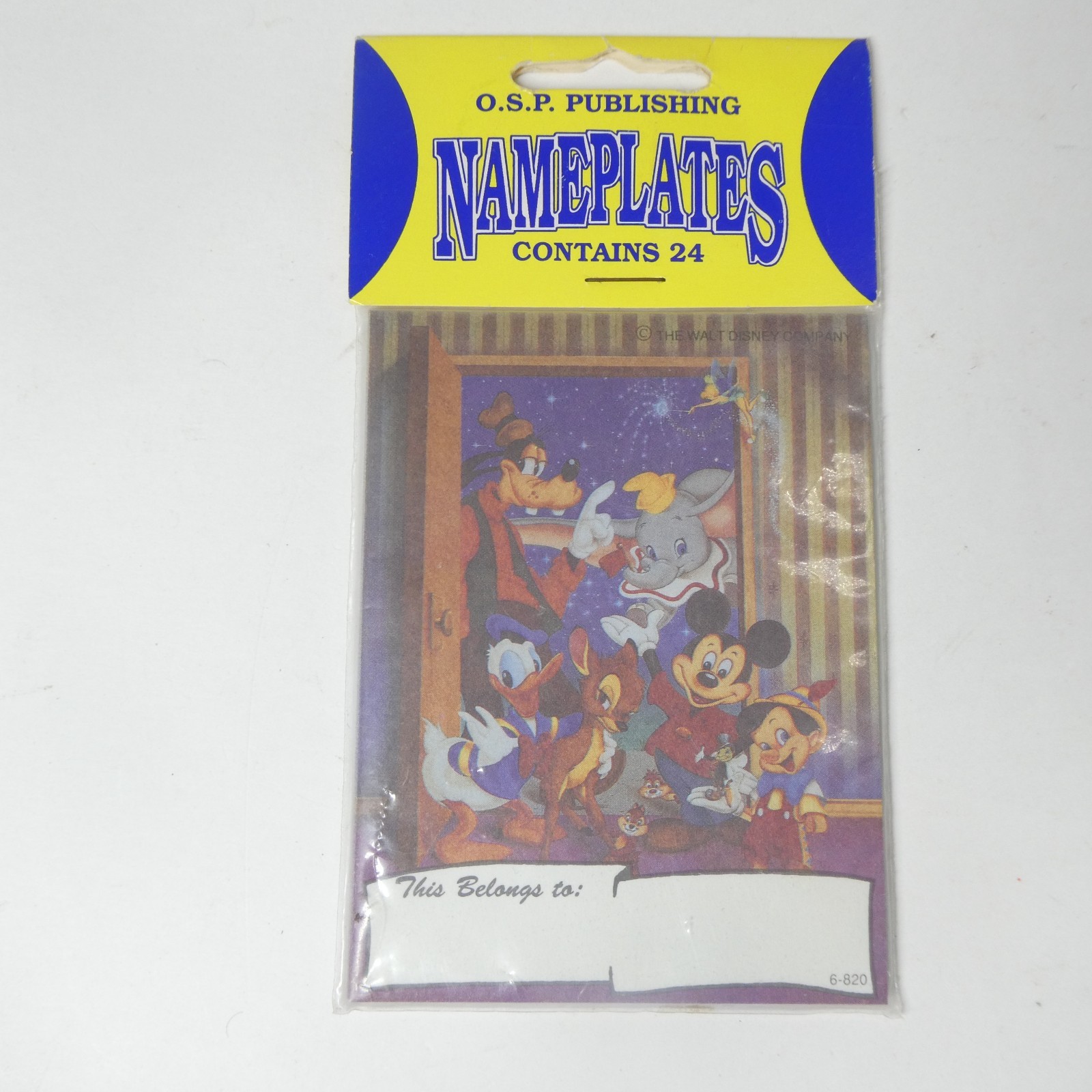 Disney Character Book Nameplates 24 New Unused Vintage 1990s Retro Bookplates