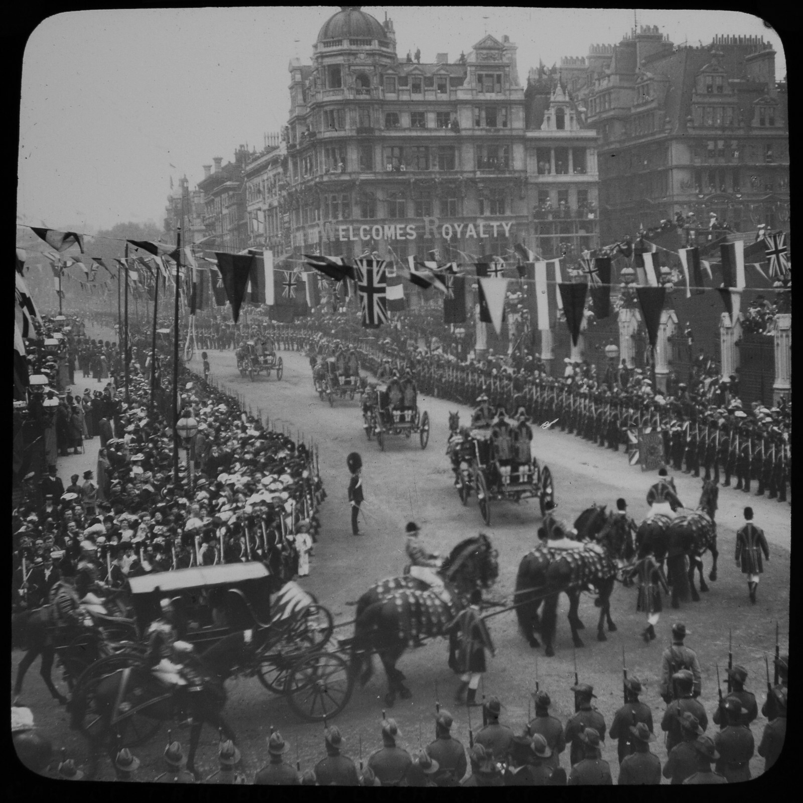 Magic Lantern Slide KING EDWARD VII CORONATION 1902 PHOTO EUROPEAN ROYALS LONDON