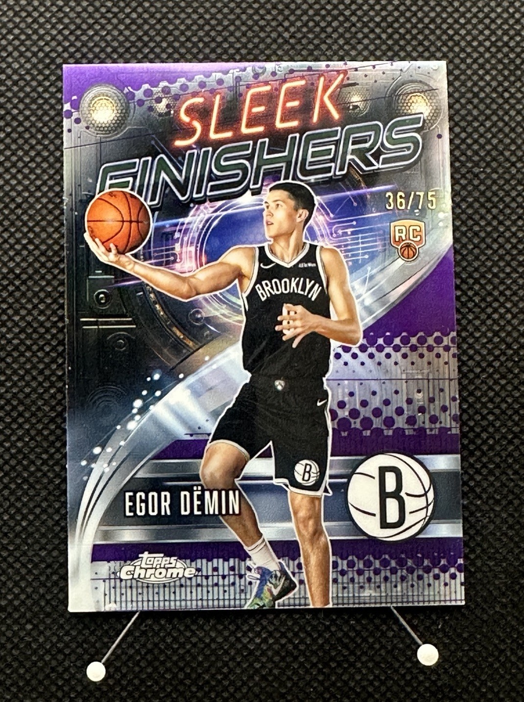 2025 Topps Chrome Egor Demin Sleek Finishers #SF-29 Purple Refractor RC /75