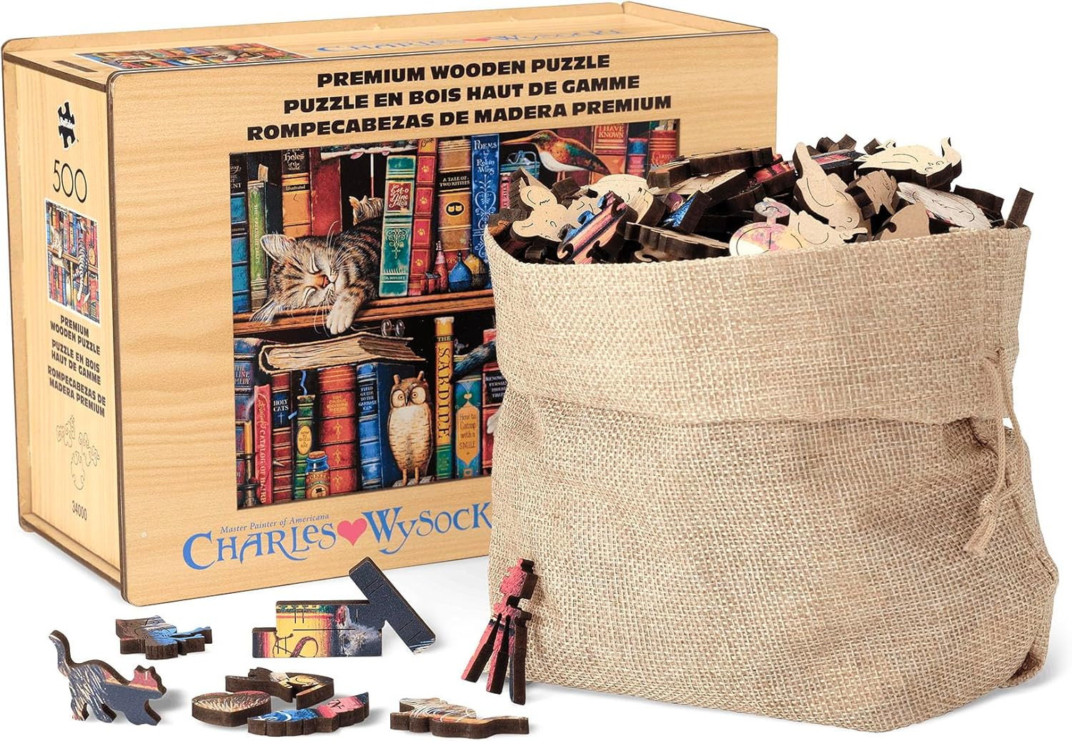 - 250 Piece Wooden Jigsaw Puzzle Simple Succulents, Unique Shaped Whimsy Pieces,