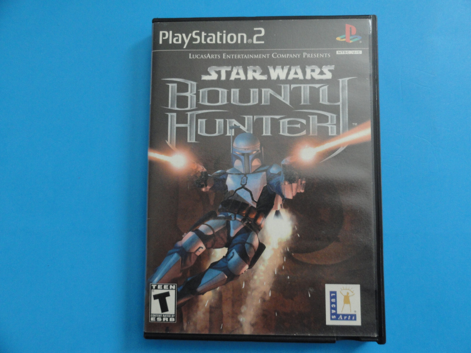 PS2 STAR WARS BOUNTY HUNTER - ORIGINAL COVER ART IN BLOCKBUSTER VIDEO CASE