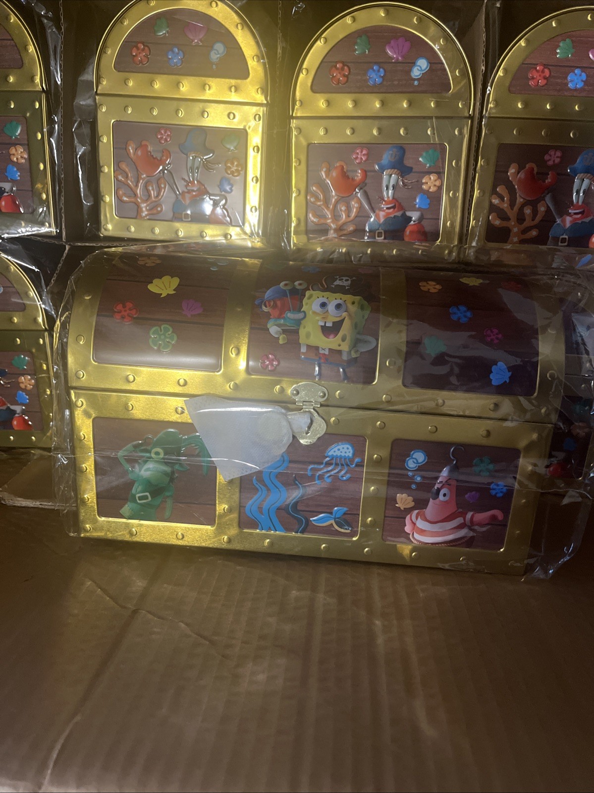 SpongeBob Search For SquarePants Treasure Chest Popcorn Bucket Lock & Key NEW