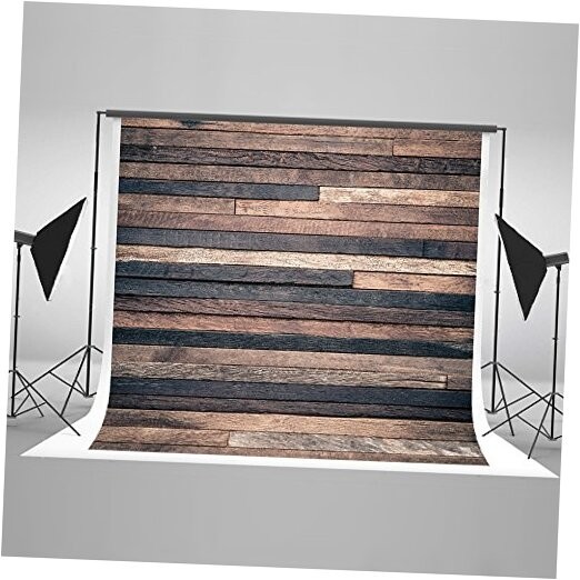 10ft(W) x10ft(H) Dark Wood Photography Backdrop Retro Brown Wooden 10x10ft