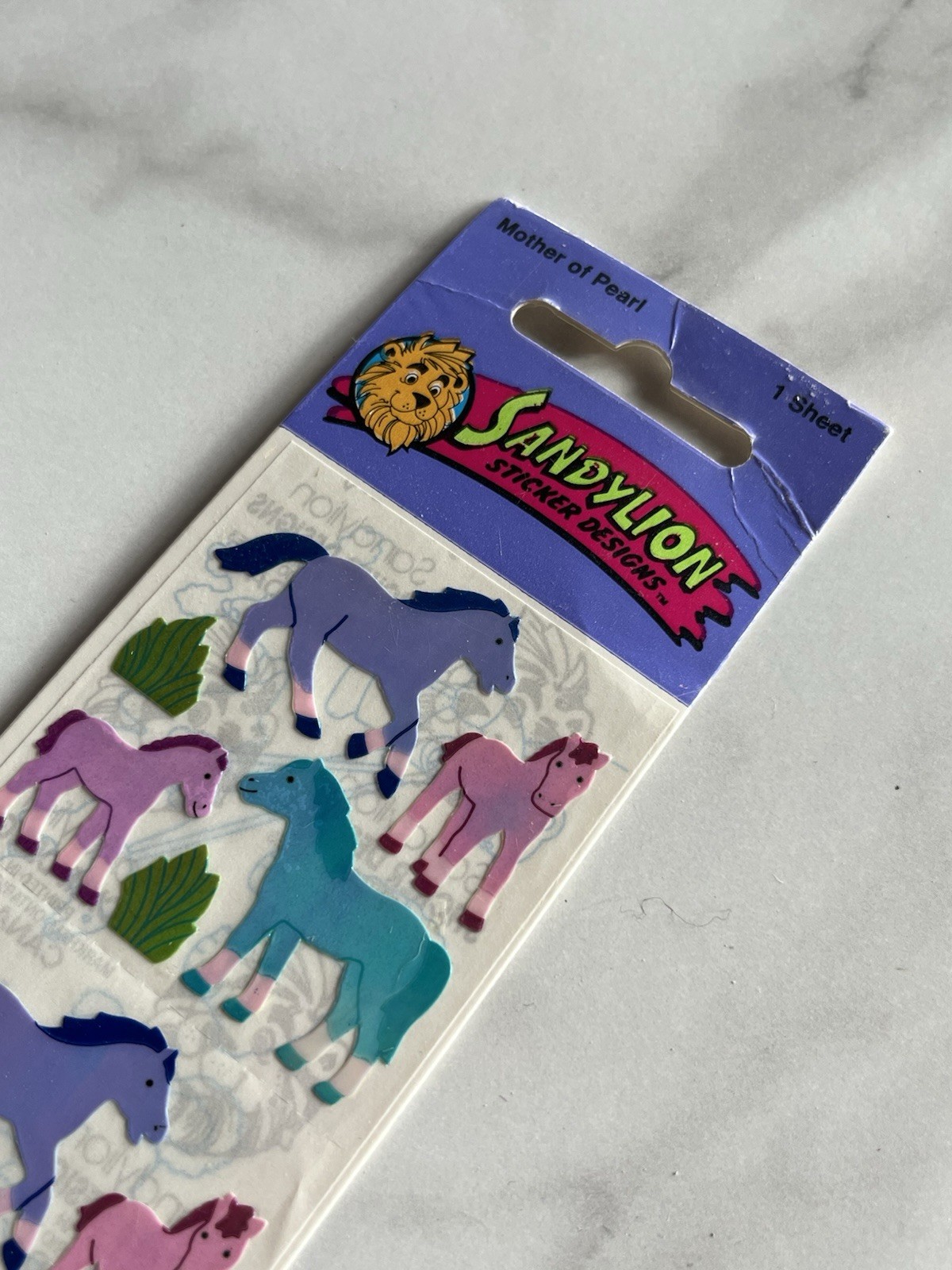 NEW Vintage Sandylion Mother Of Pearl Horse Stickers - Rare & HTF