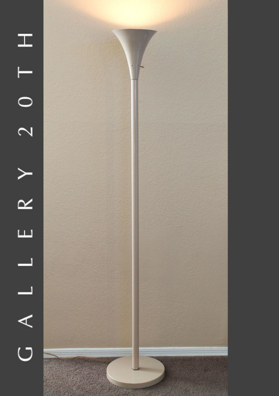 CLEAN! MID CENTURY MODERN LAUREL TORCHIERE FLOOR LAMP! VTG 60'S LIGHT 50'S