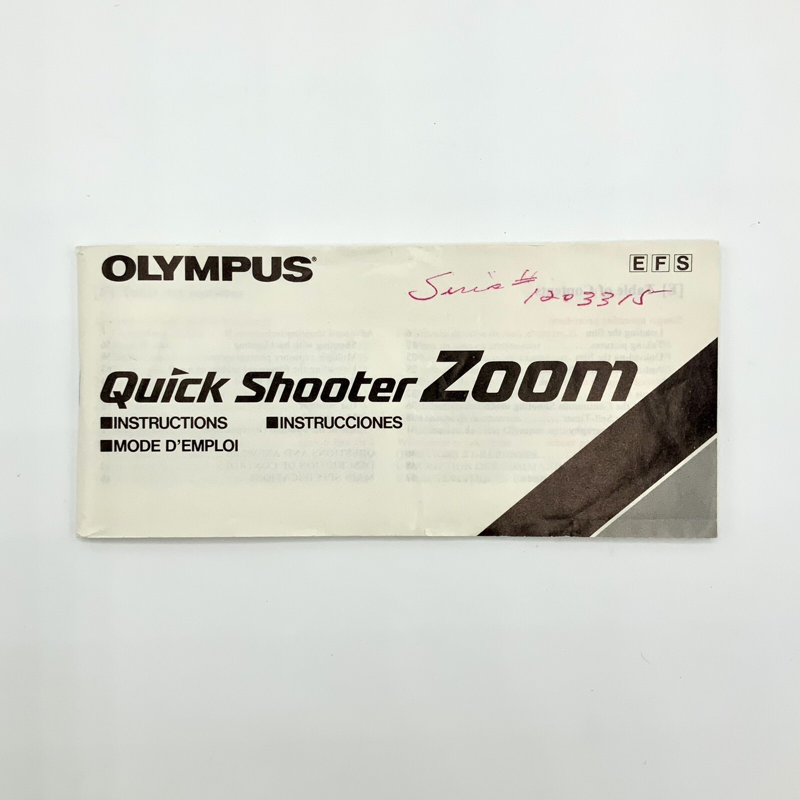 Olympus Quick Shooter Zoom Camera Instruction Manual Printed In Japan