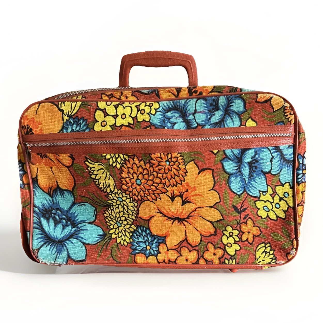 Vintage 1970's Bantam Floral Hippie Boho Suitcase Luggage Carryon MCM USA