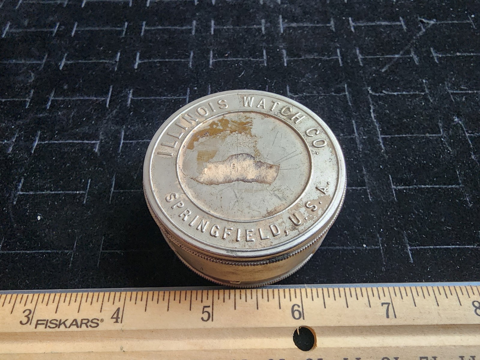 Antique Illinois Watch Co. Factory Travel Case Container Complete No Movement