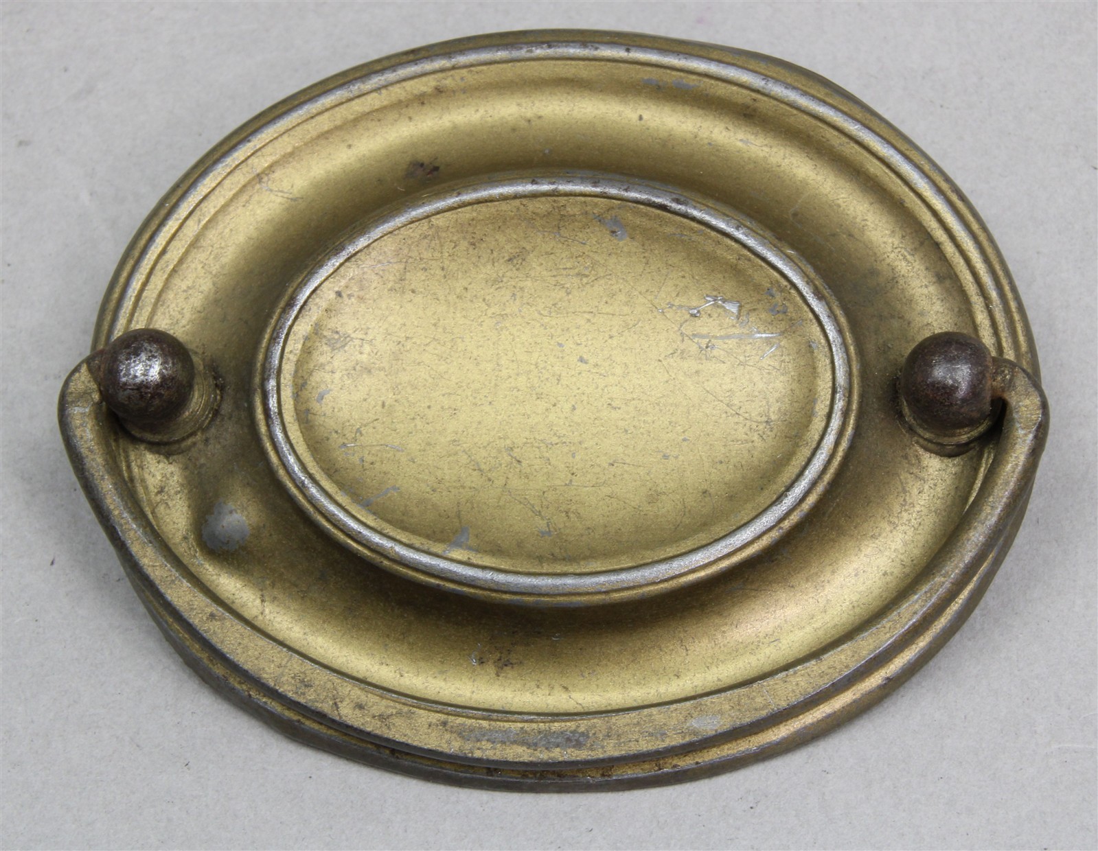 Single Antique Vintage Brass Desk Cabinet Drawer Drop Bail Pull 2-1/2" Center