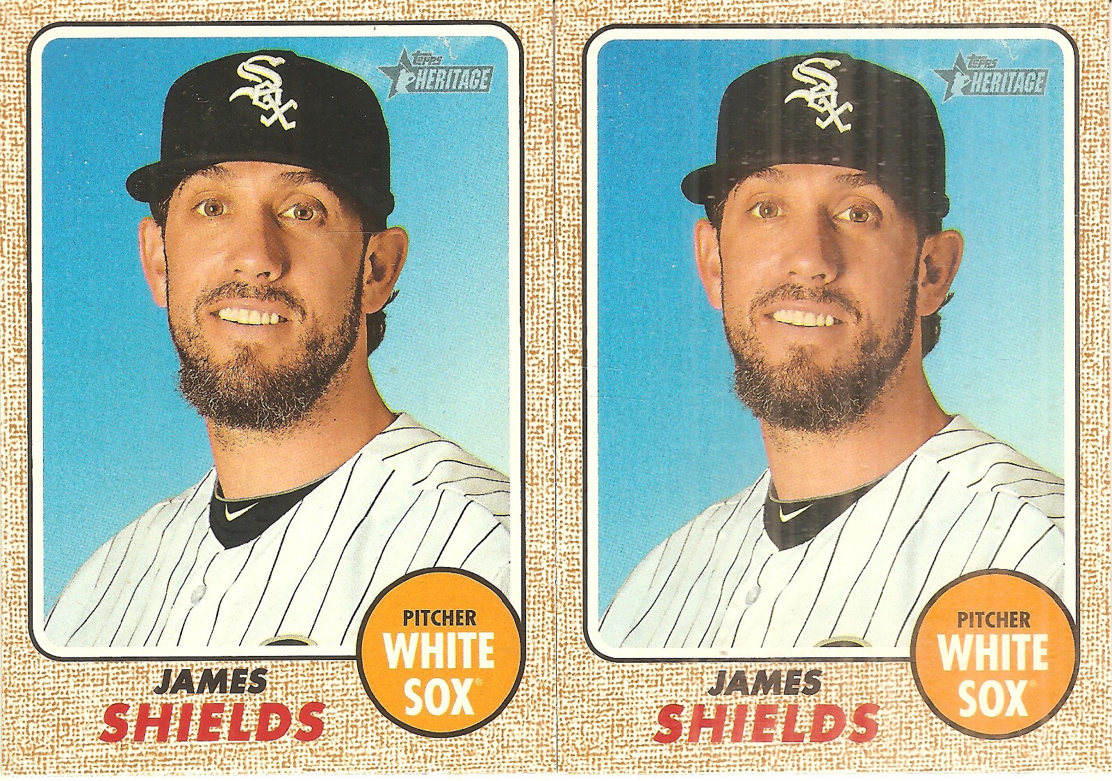 2 CARD 2017 TOPPS HERITAGE JAMES SHIELDS BASEBALL CARD LOT