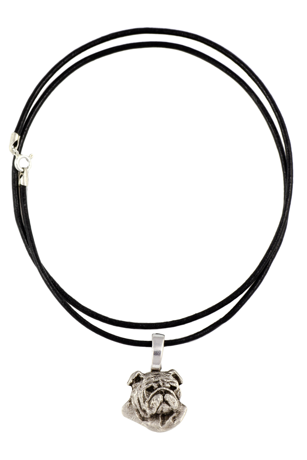 Bulldog, English Bulldog II - Dog Collar, Silver Plated Pendant For The H