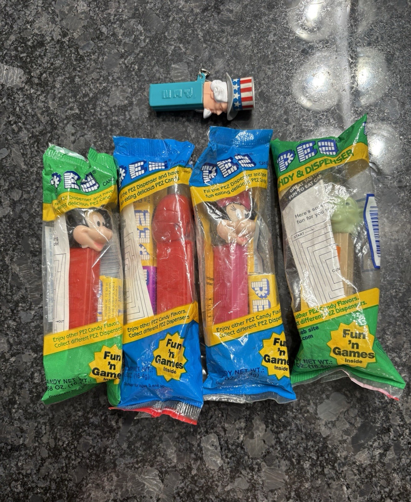 Vintage PEZ Candy Dispenser Yoda Mickey Mouse Minnie Mouse Spiderman Spider Man