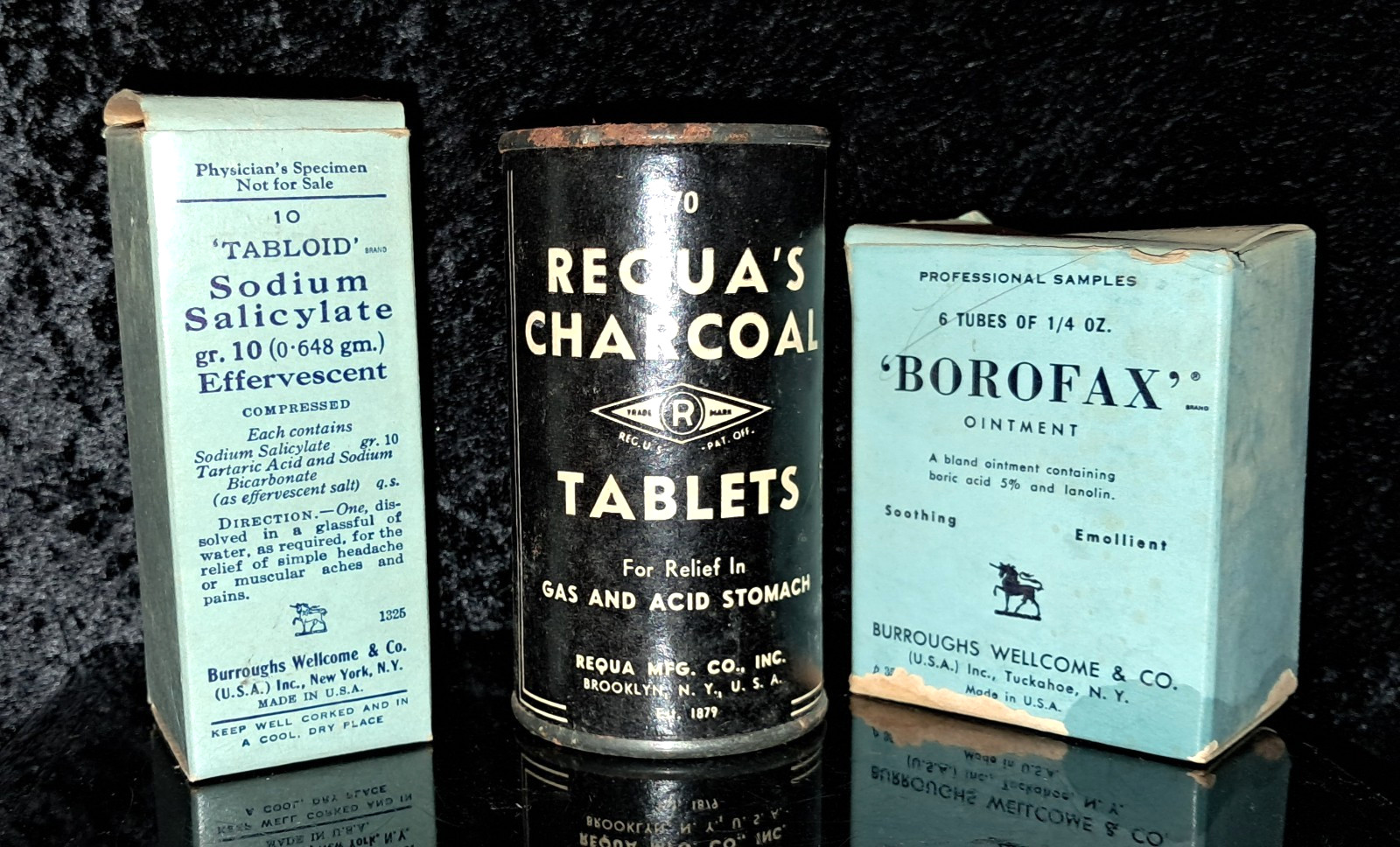 Lot of 3 Vintage Medications With Boxes, Ointments & Tablets Not For Use!