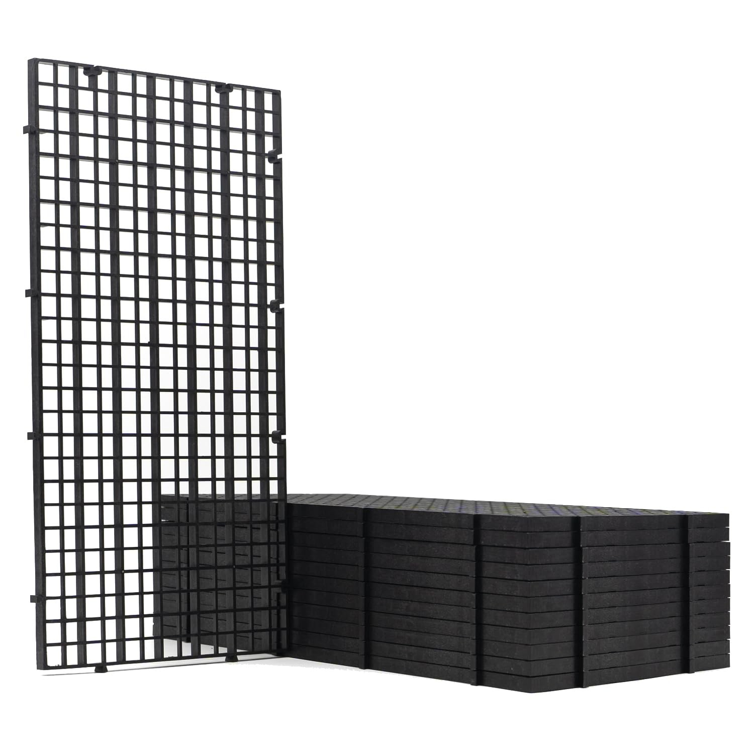 Aquarium Grid Plastic Fish Tank Divider Egg Crate 5.9x11.8 Inch Black 12 PCS