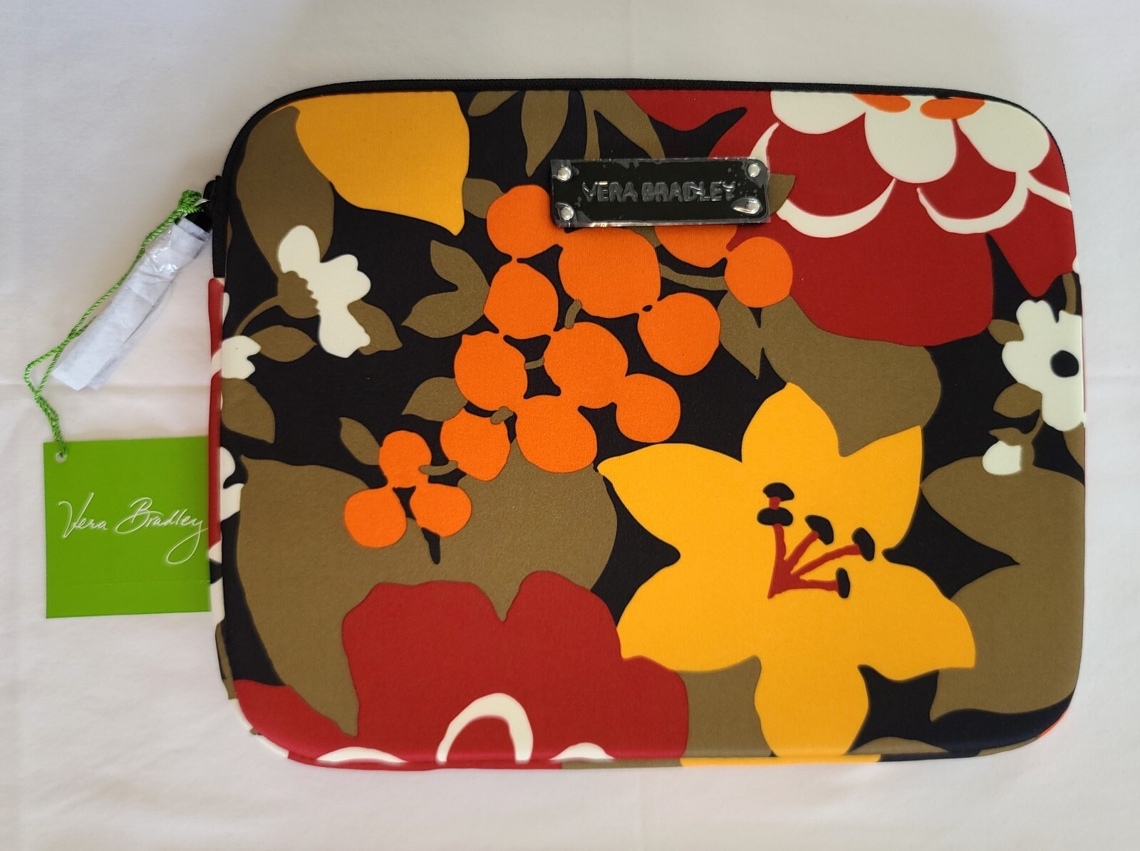 Vera Bradley Bittersweet Neoprene Tablet eReader Sleeve 10x8 Padded Zipper N11