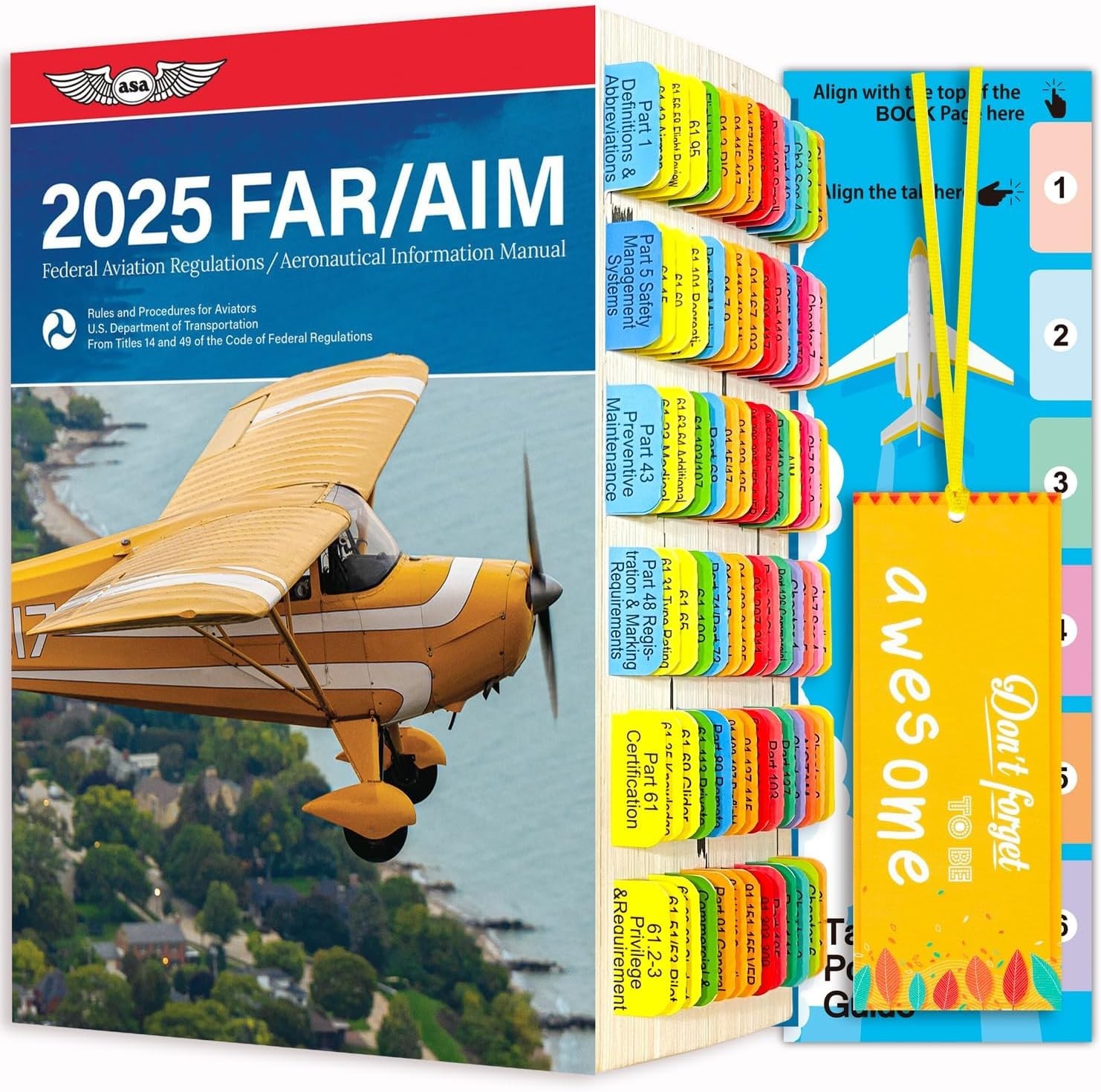 FAR AIM 2025 Index Tabs for Private Pilot License, Upgraded Complete Tabs for...