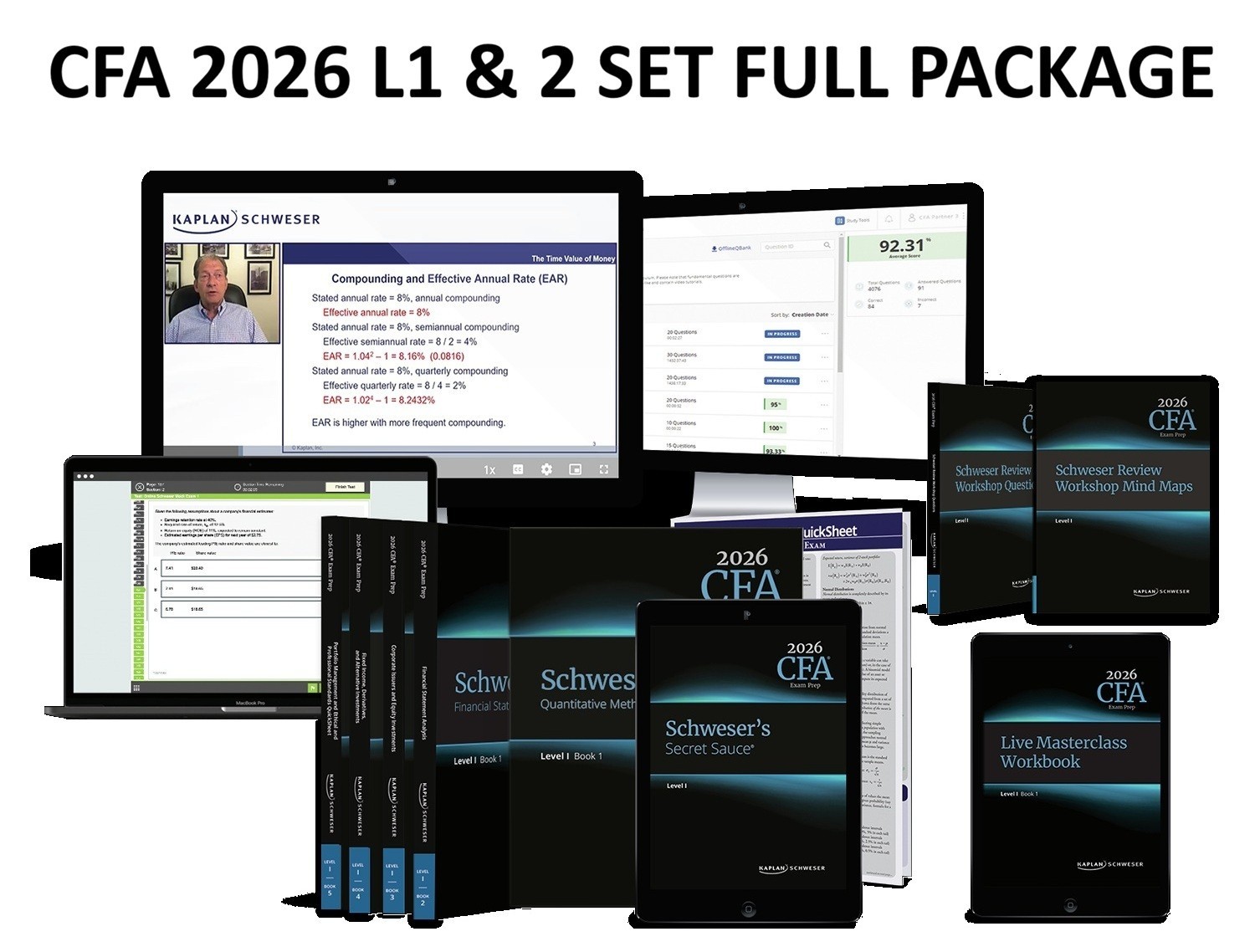 2025/26 CFA Level 1 & 2 Bundle Kaplan Schweser Full Exam Prep Package