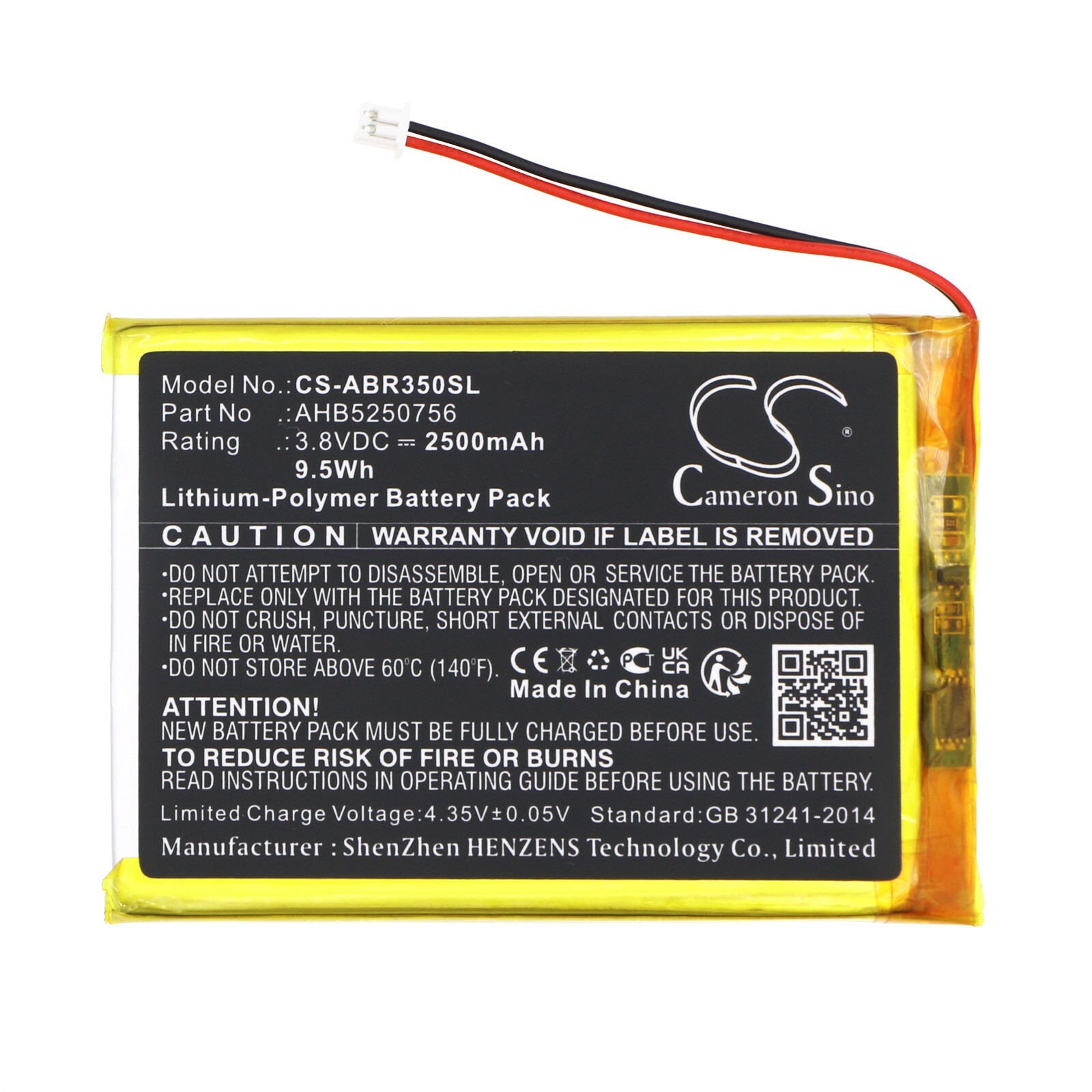 BATTERIE 2500mAh Type AHB5250756 For Anbernic RG 350M, RG 350M Retro, RG 353M