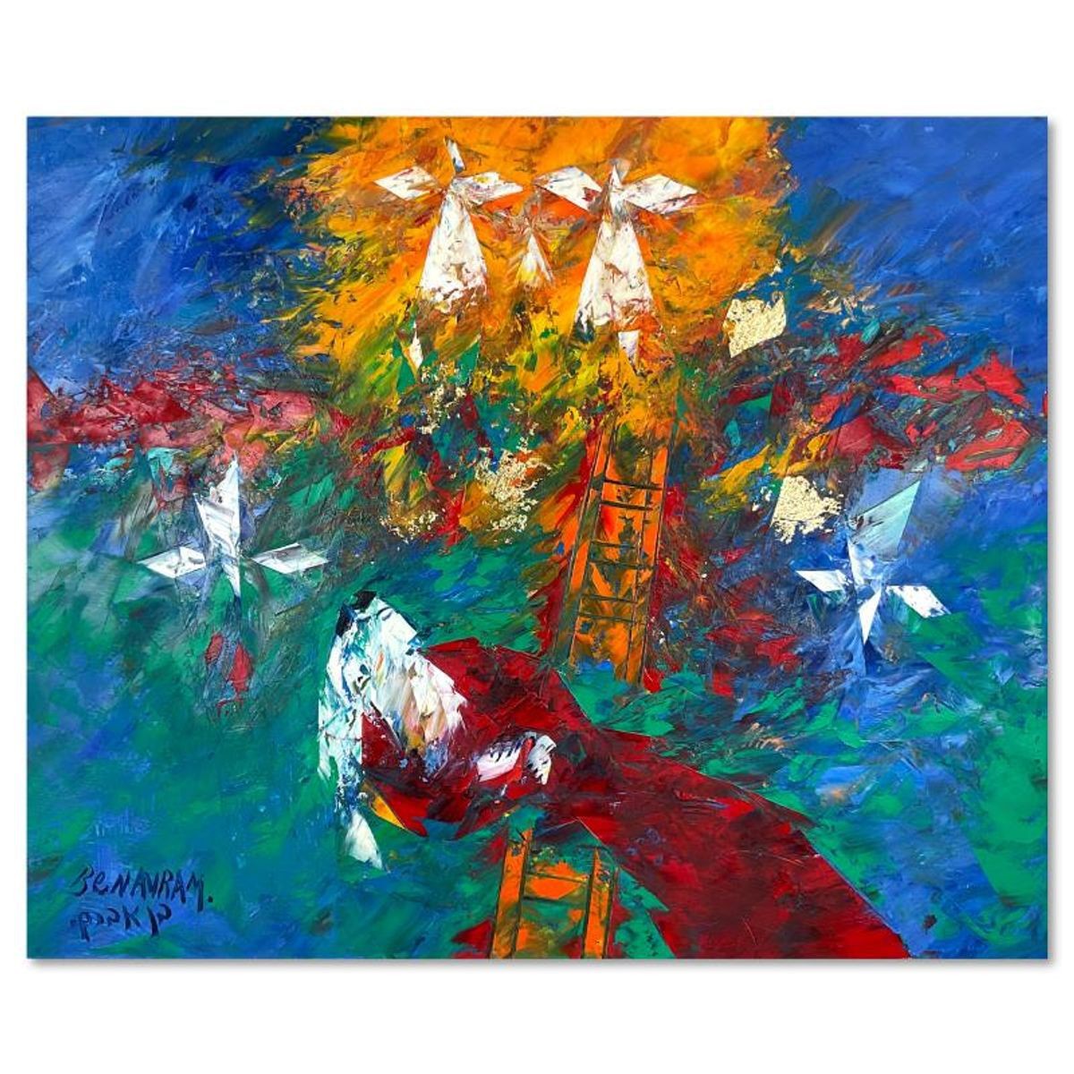 Ben Avram, Original Oil Painting on Canvas, Hand Signed with Letter of Authentic