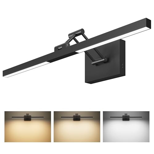  24" LED Bathroom Vanity Light, 3CCT Modern Vanity Lights with 24 inch Black