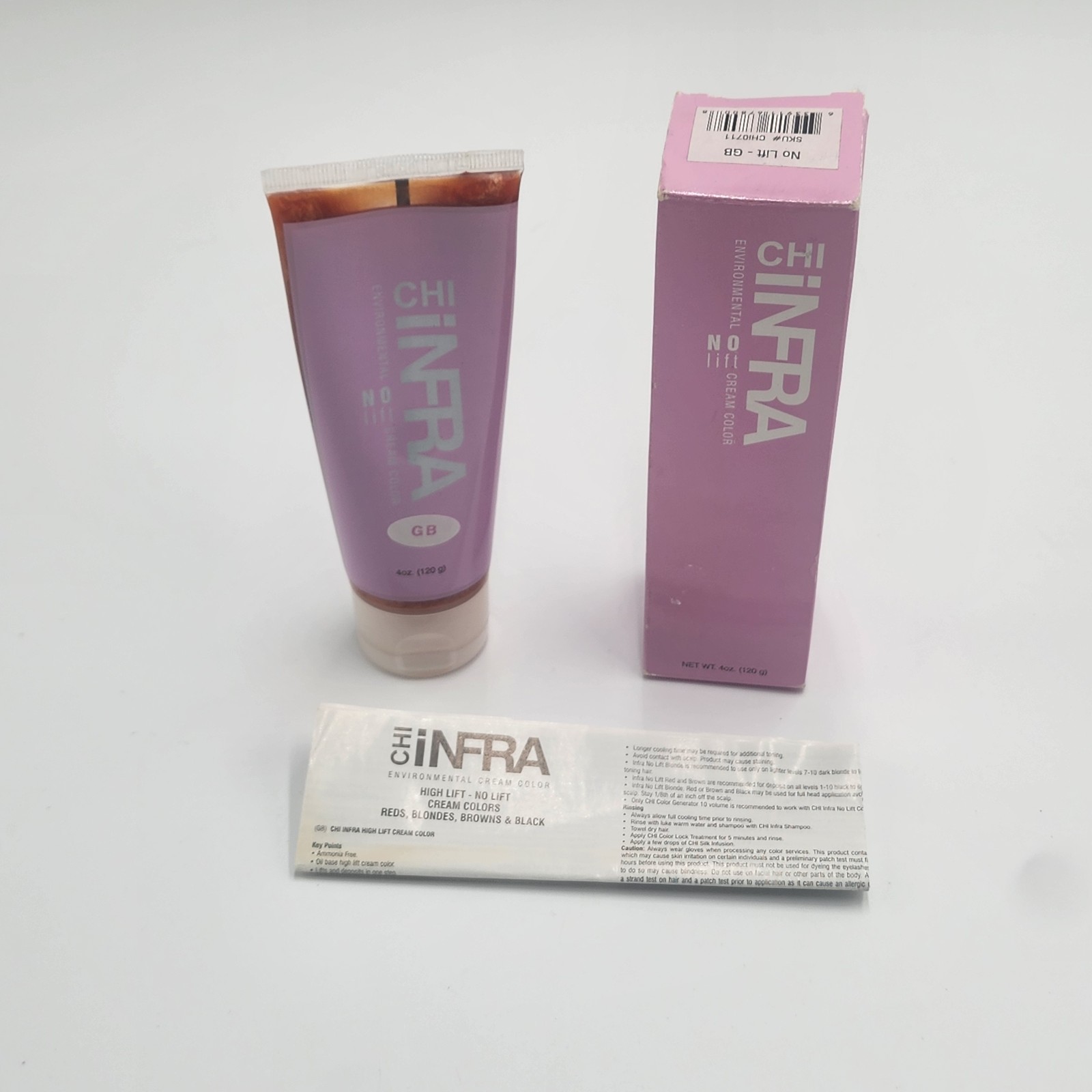 CHI Infra Environmental No Lift Cream Color GB 4 oz Golden Blonde New Sleek Glow