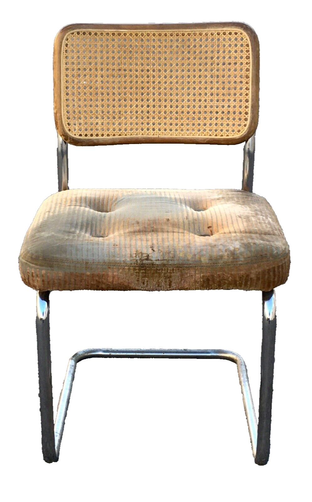 1980s Vintage Chrome Cantilever Dining Chair Caned SHIPPING AVAILABLE 