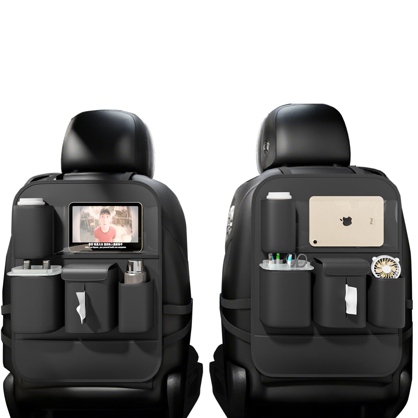 Backseat Car Organizer with Touch Screen,Protectors Kick Mats Travel Accessor...