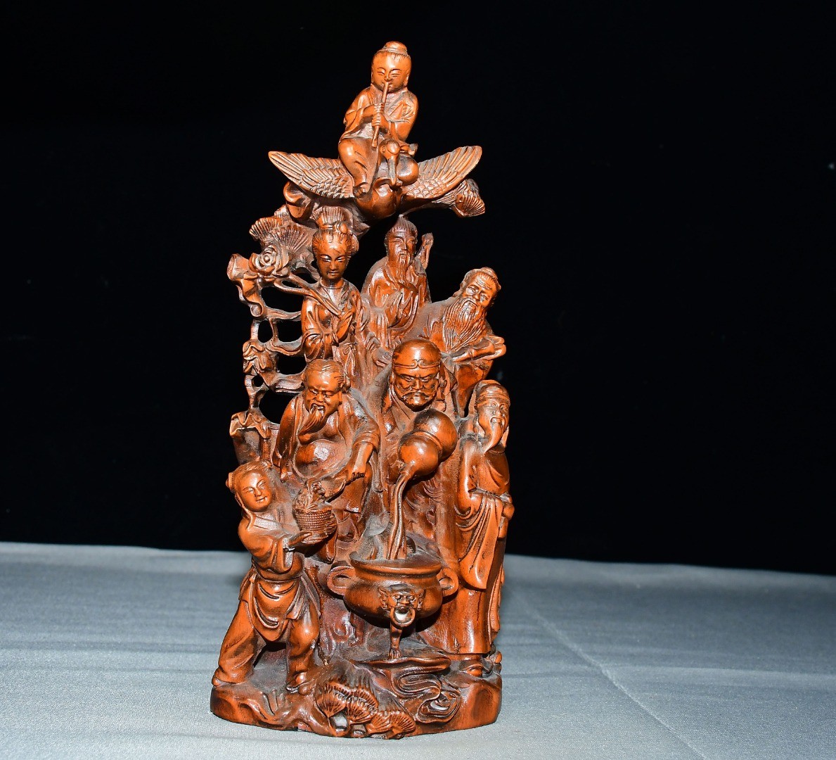 Exquisite Small Leaf Boxwood Eight Immortals Ornament