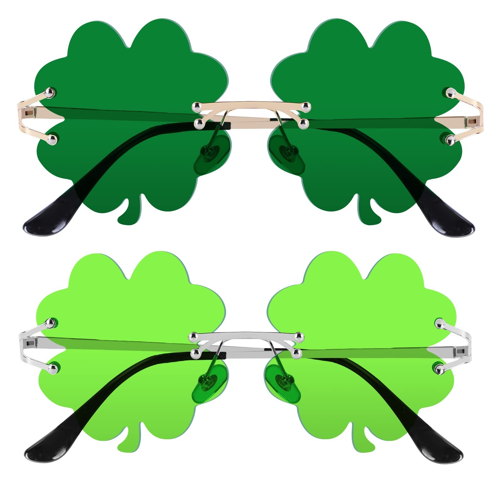 Wzerry St. Patrick's Medium, 2 Pack-four Clover Dark Green/Clover Light Green 