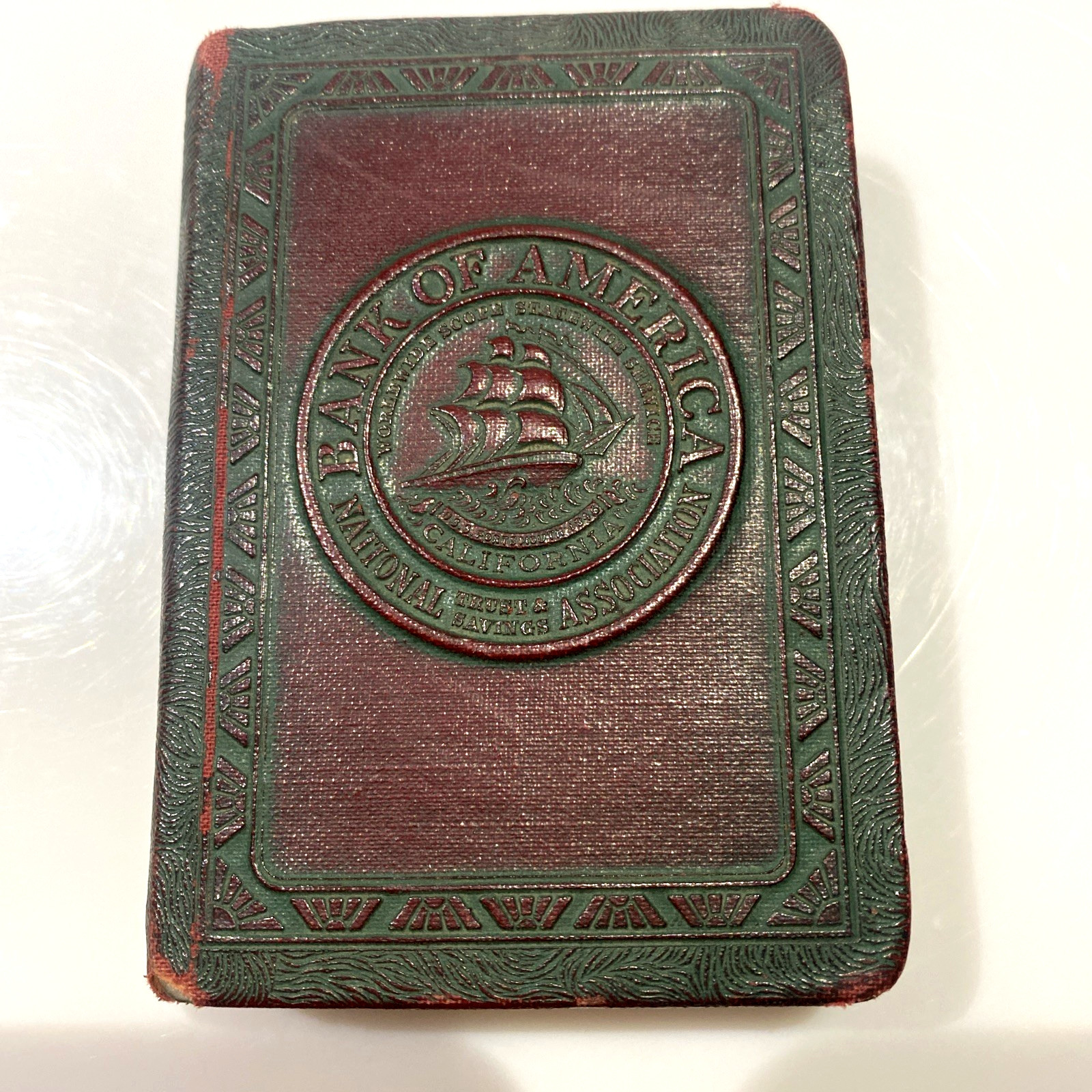Antique 1923 Bank Of America Metal Book Coin Bank