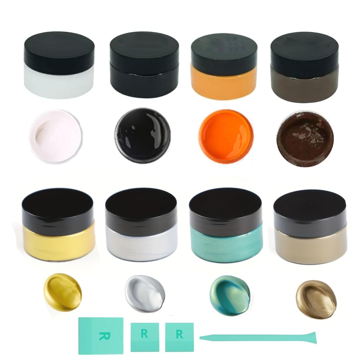 12PCS Metallic Acrylic Chalk Pastes & Printing To - 40ml Jars