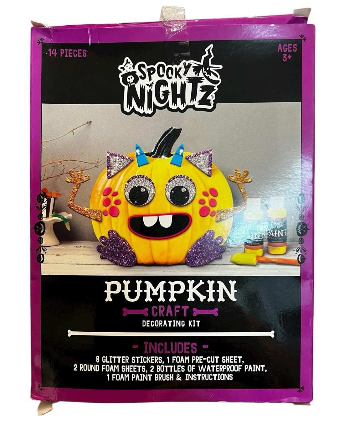 Halloween Spooky Nightz Pumpkin Craft Decorating Kit  For 3+ (14 pcs.)