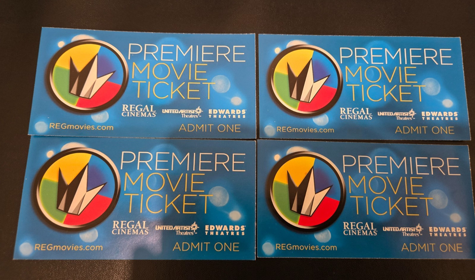 4x Regal Cinemas Premiere Movie Ticket No Expiration Edwards United Artists