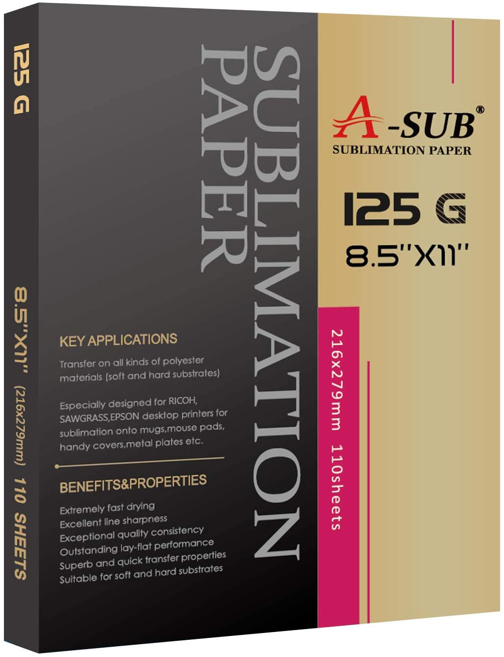 A-SUB Sublimation Paper 8.5X11 Inch 110 Sheets ONLY Compatible with Sublimation