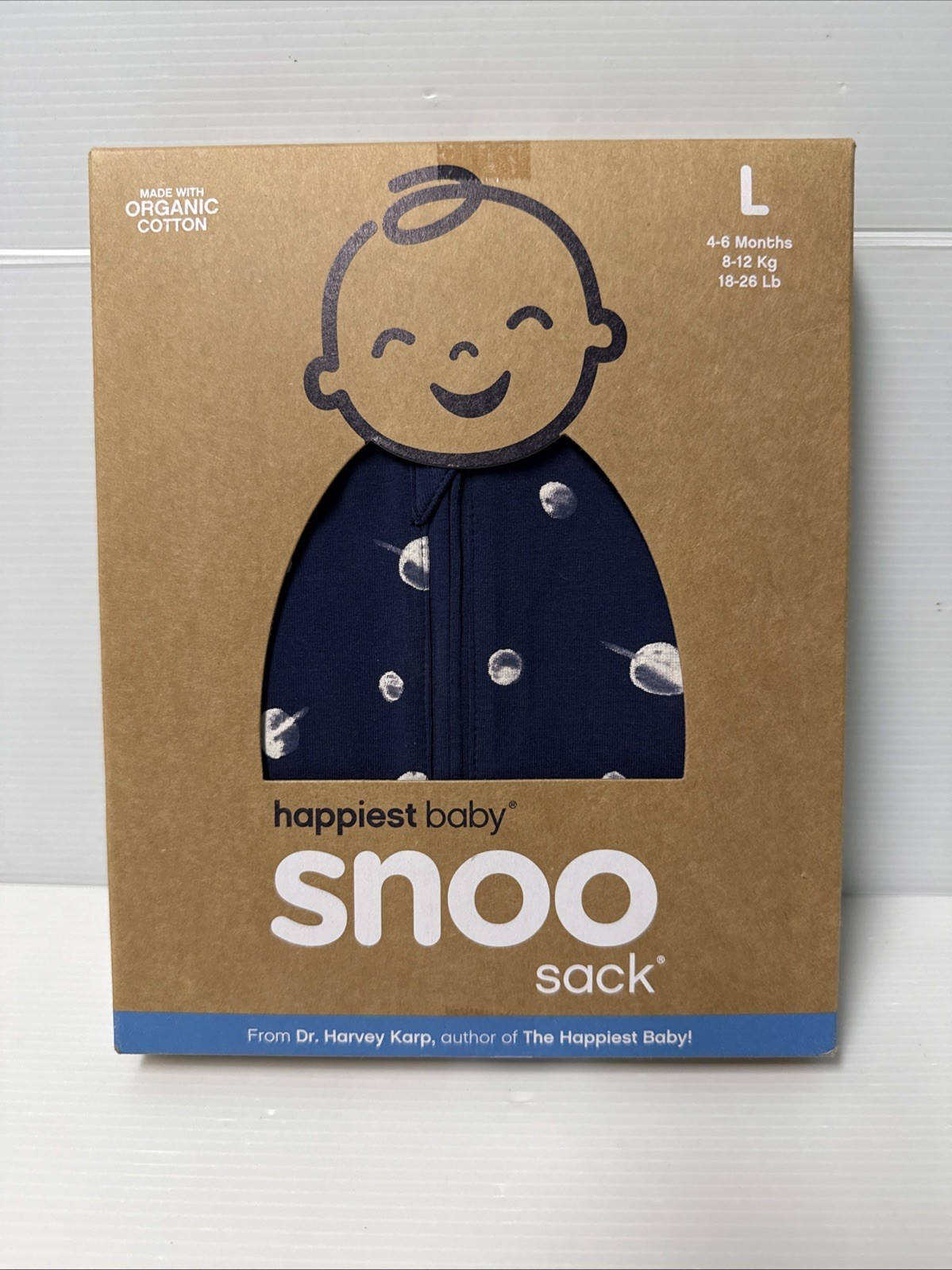 Happiest Baby SNOO Sleep Sack Swaddle Organic Cotton Midnight Planets  ☆☆LARGE☆☆