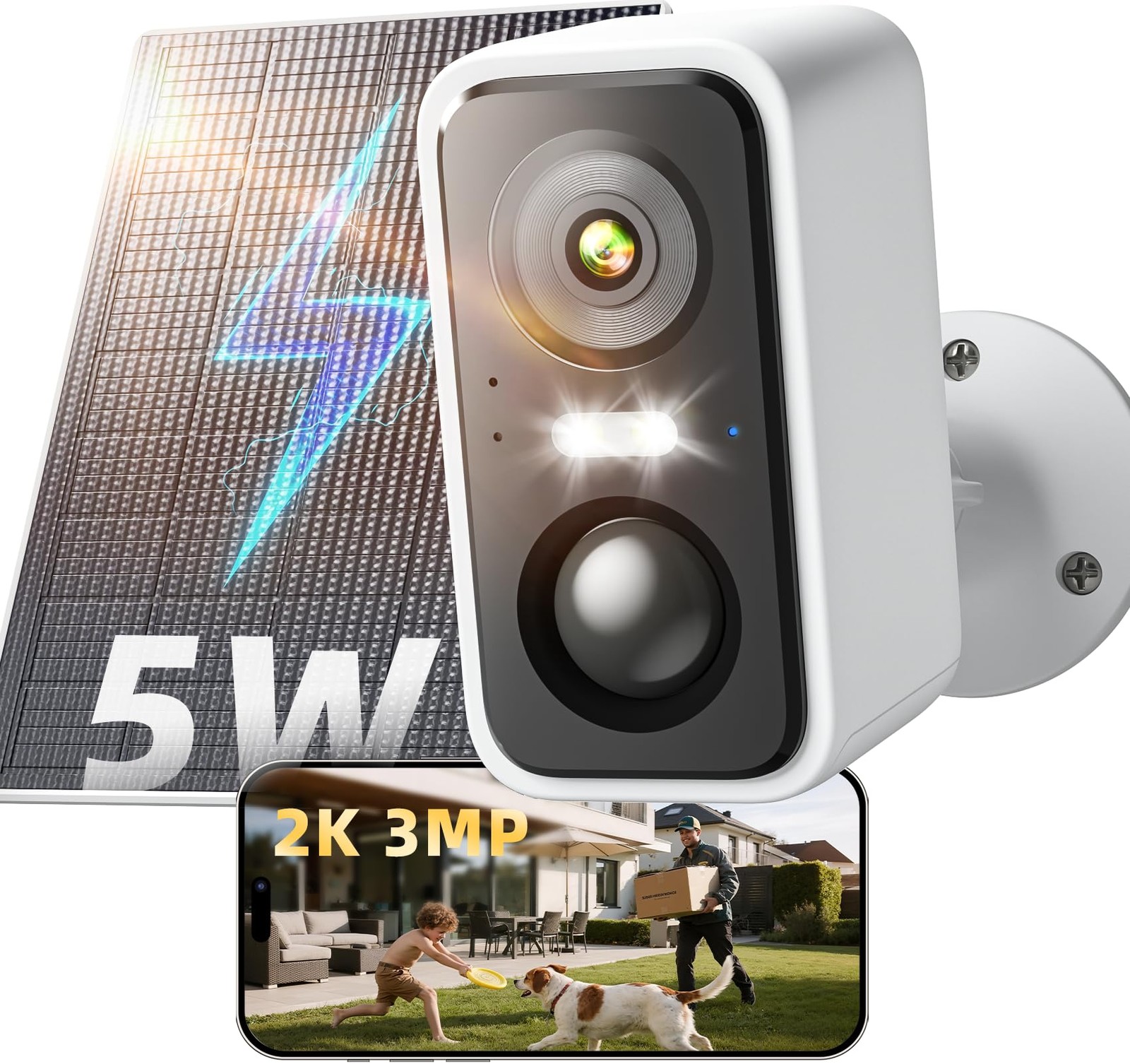 Outdoor Camera Wireless with XL Solar Panel- Security Cameras Wireless Outdoo...