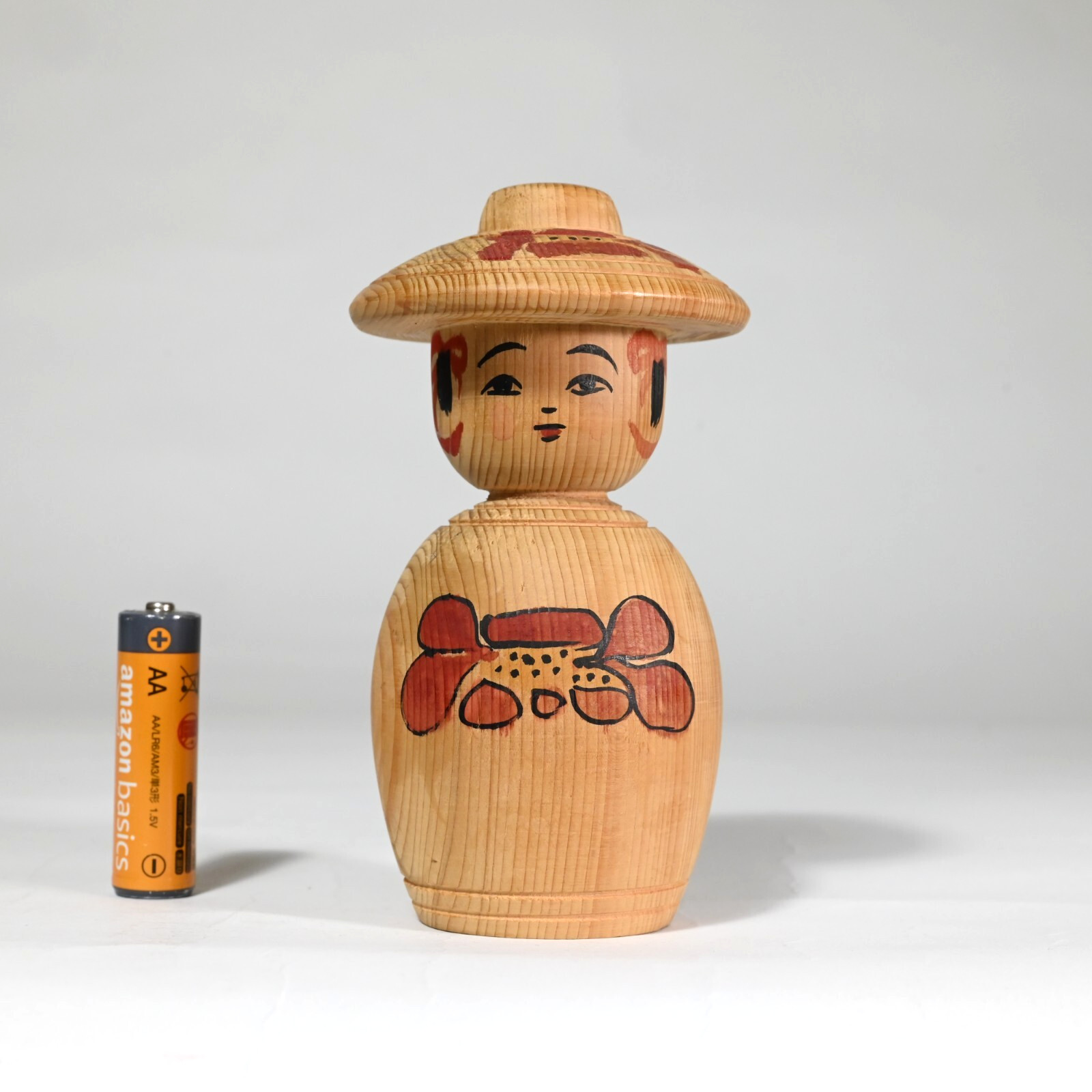 RARE: Master KANEMITSU ABO "hat" Kokeshi TSUGARU School Japan - 5" (K527)