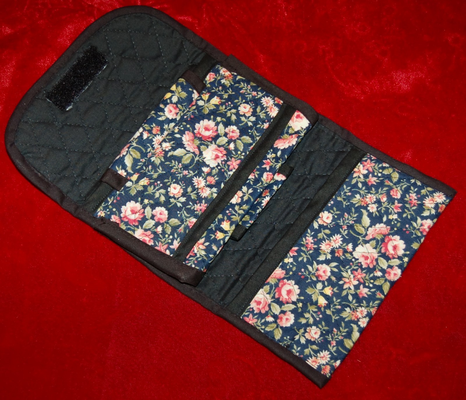 VINTAGE Folding Valet Cosmetics Travel Bag 100% Cotton Handcrafted in California