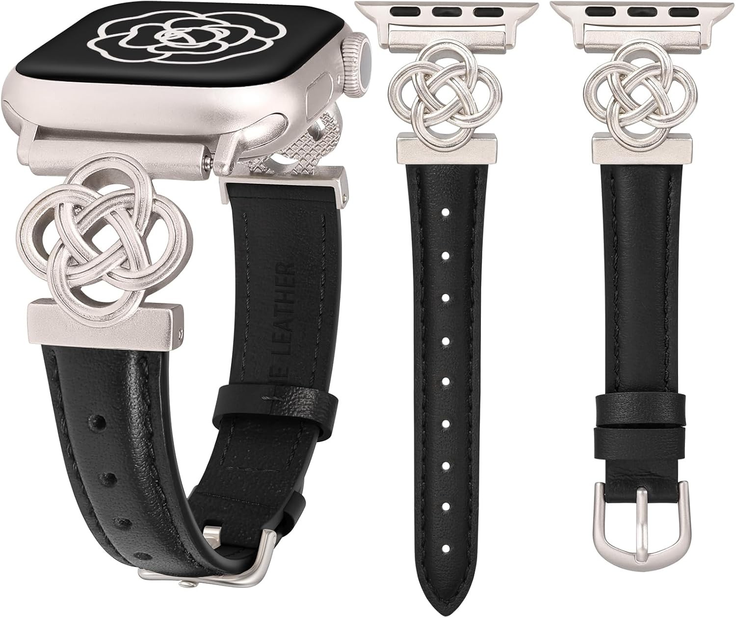 Slim Leather Strap Compatible with Apple Watch Series 11 10 9 8 7 6 5 4 3 49mm