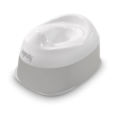 Ingenuity Ready Set Go Potty Training Toilet with Removable Bowl - White/Grey